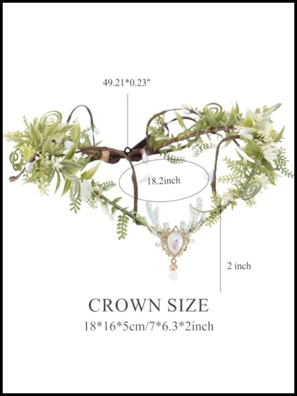Faux Floral Elf Circlet Crown for Cosplay Renaissance Fairy Woodland